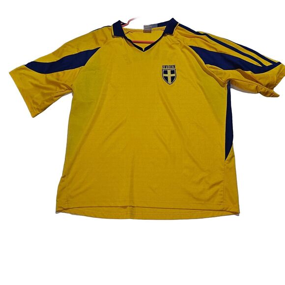 Sverige Sweden Football Soccer Jersey Shirt Men’s Size XXL Yellow And Blue - Picture 1 of 10